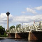 Tampere Nasinnuela and railway bridge in the summer