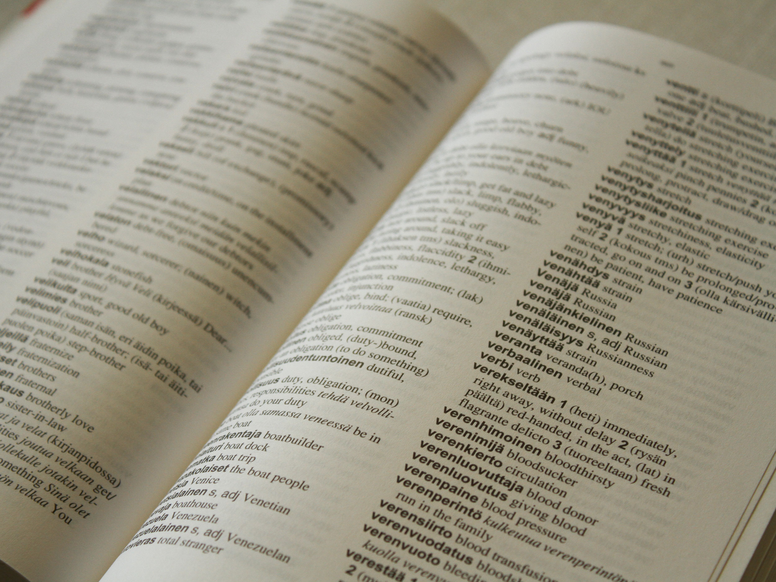 Finnish-English Language Dictionary