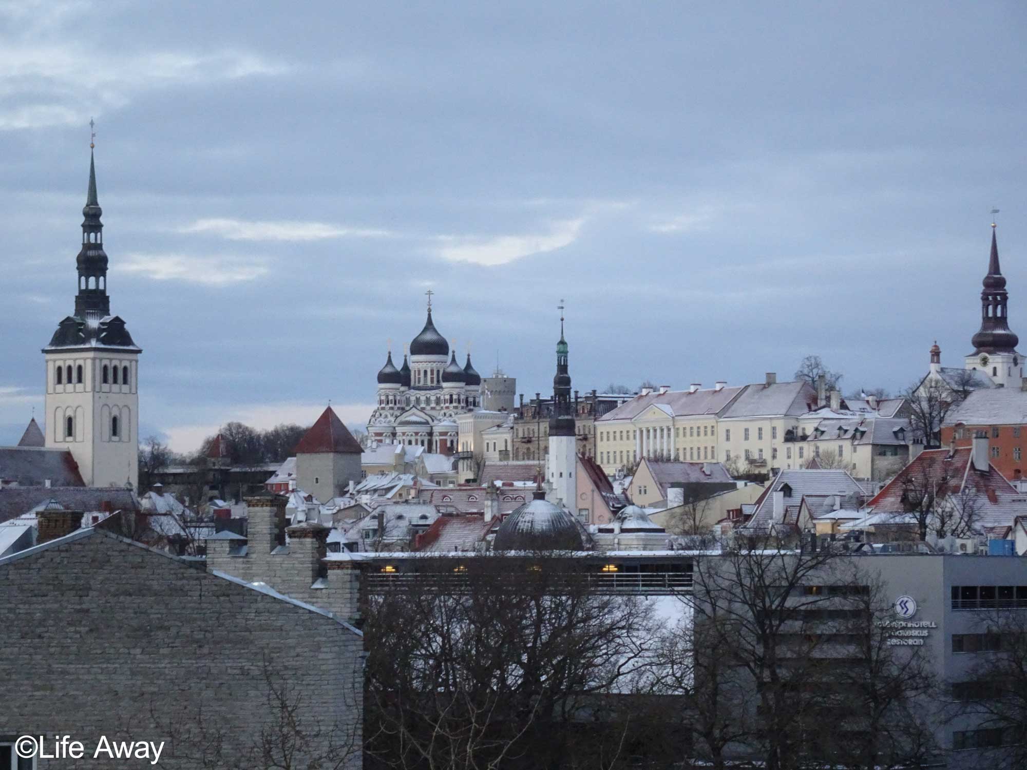 Talllin Old Town Skyline in the Winter